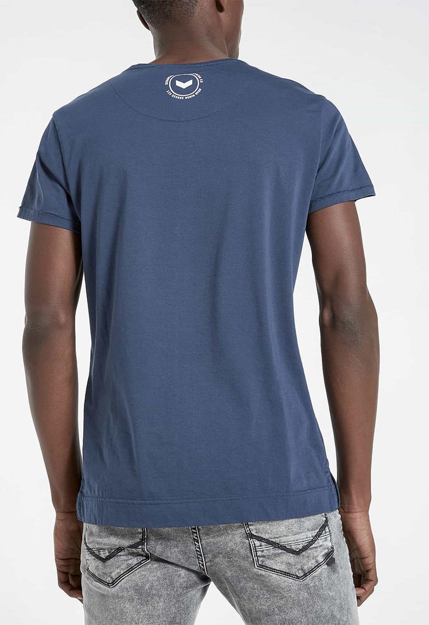 S.P.C.C - Carlisle fashion side slit straight hem T-shirt - blue