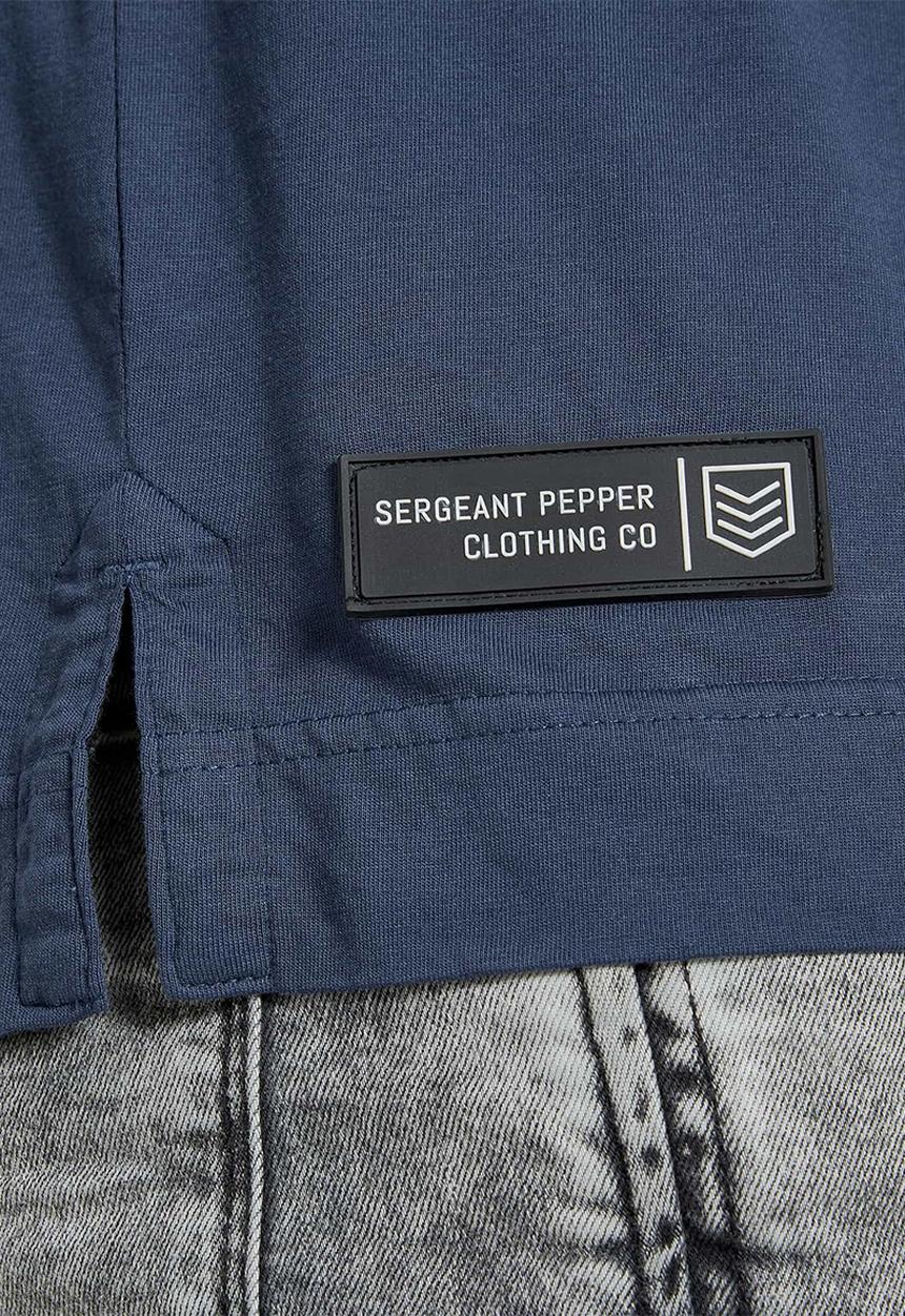 S.P.C.C - Carlisle fashion side slit straight hem T-shirt - blue
