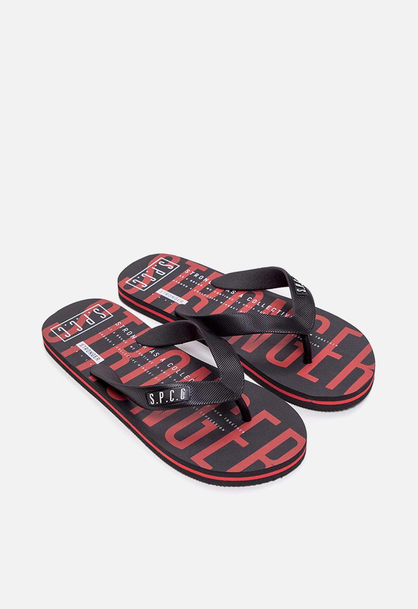 S.P.C.C - Dune fashion printed flip flops - black