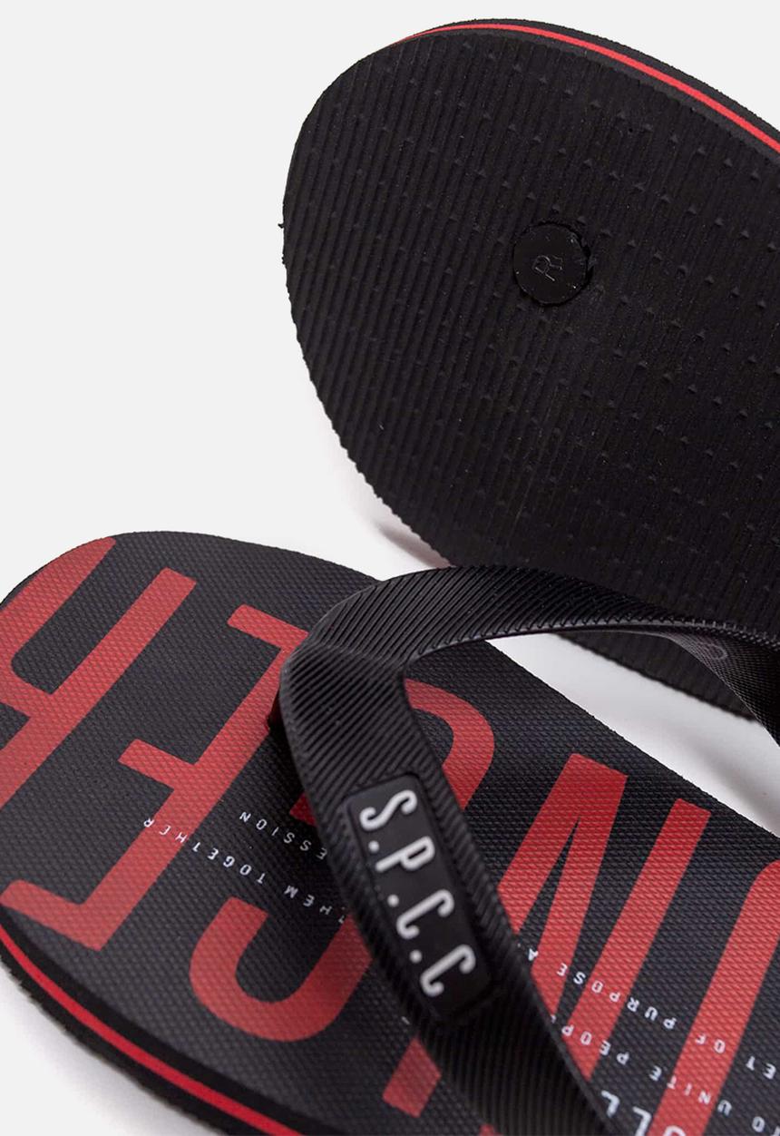 S.P.C.C - Dune fashion printed flip flops - black