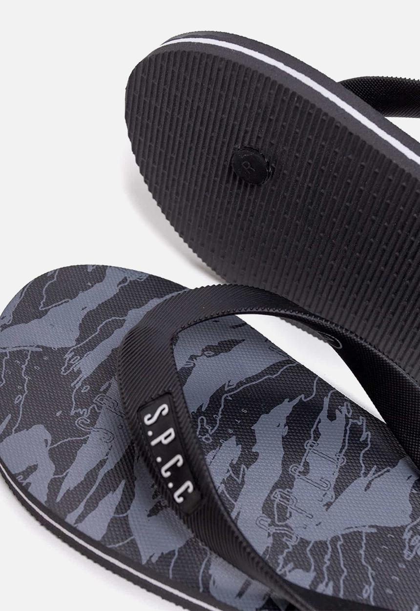 S.P.C.C - Tortuga fashion printed flip flops - charcoal