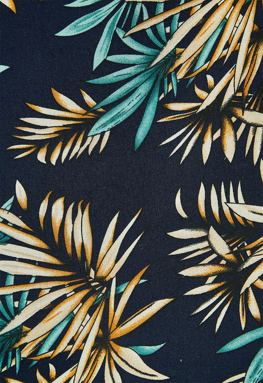Superbalist - Boxy v-neck blouse - navy palm print