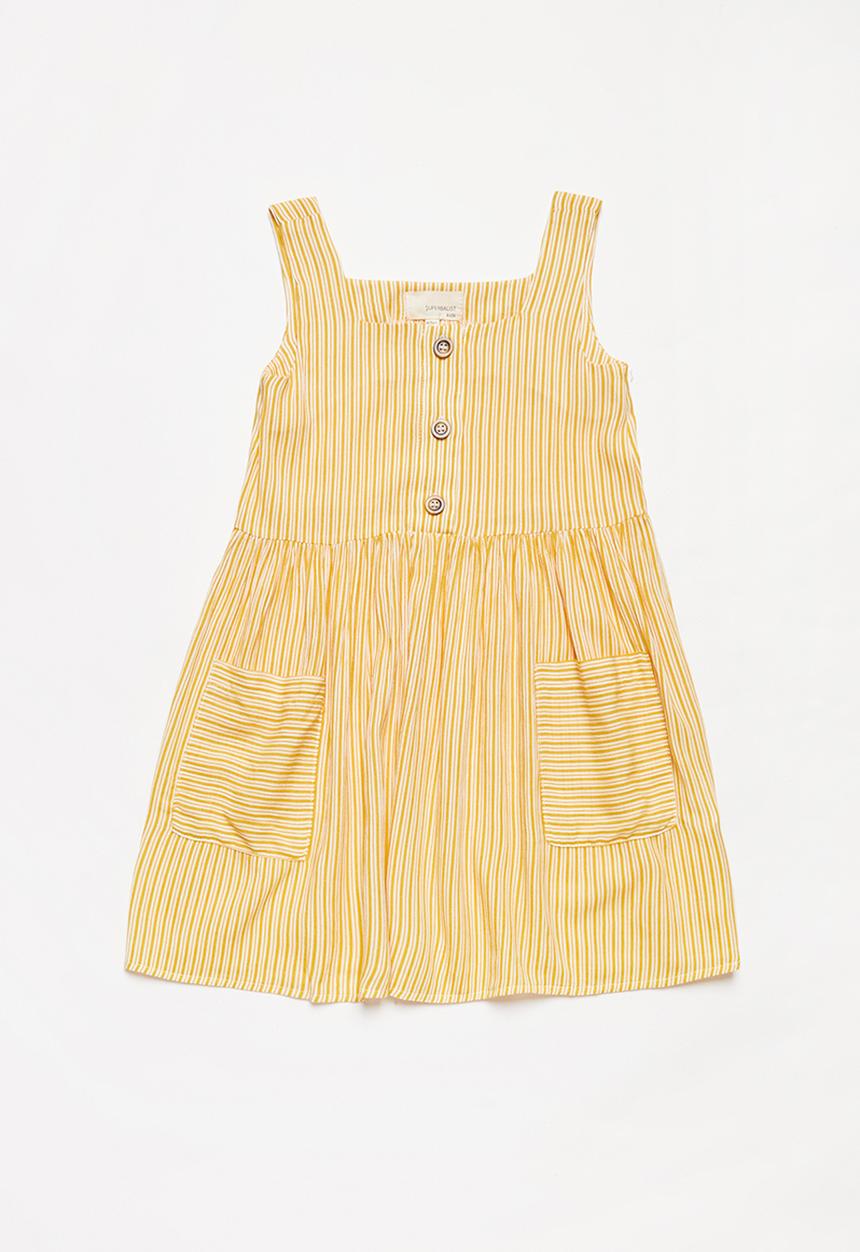 Superbalist Kids - Pocket detail stripe dress - yellow 
