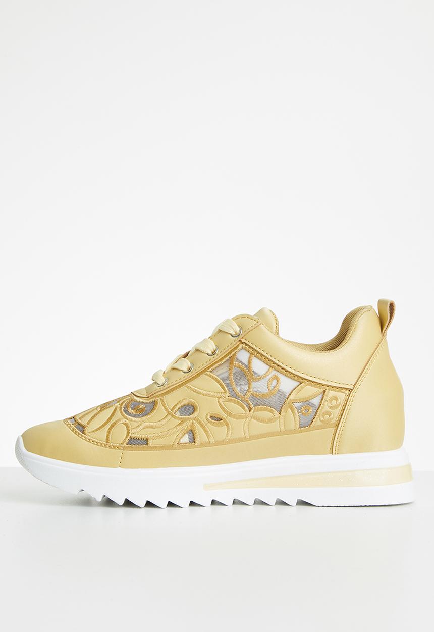 Footwork - Laser cut floral sneaker - yellow