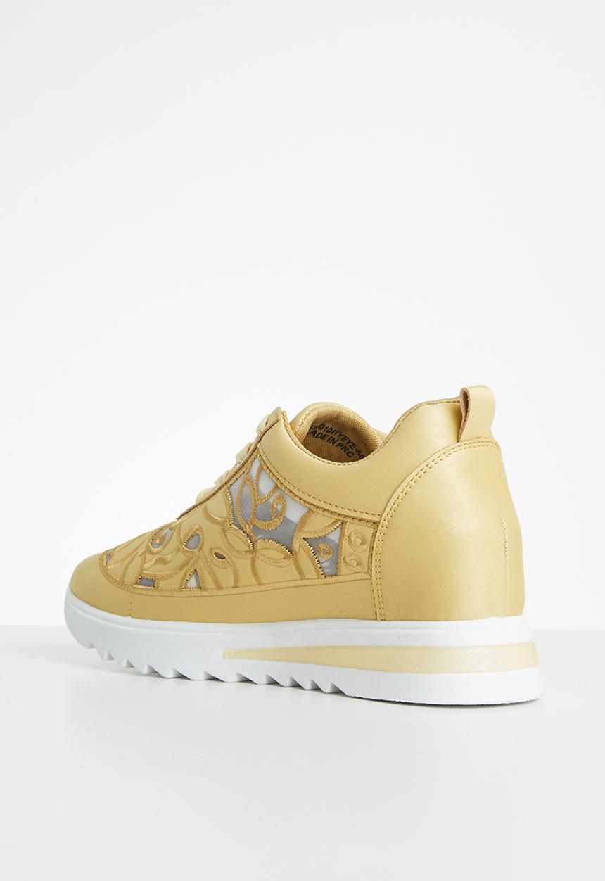 Footwork - Laser cut floral sneaker - yellow