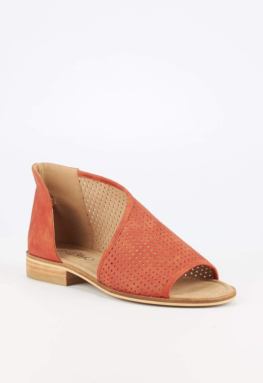Miss Black - Micah 2 peep toe - orange
