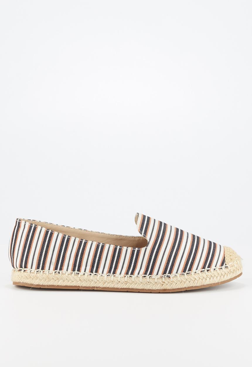 Butterfly Feet - Throne espadrille - peach & navy 