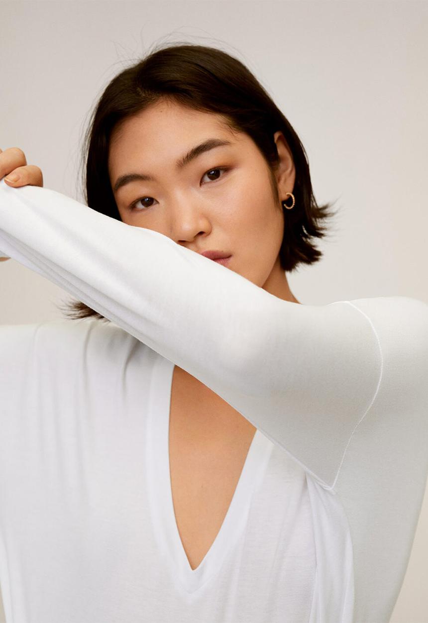 MANGO - T-shirt ribover - white