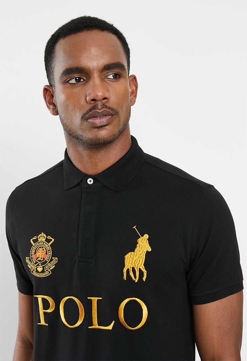 POLO - Mens prs logo mania golfer - black