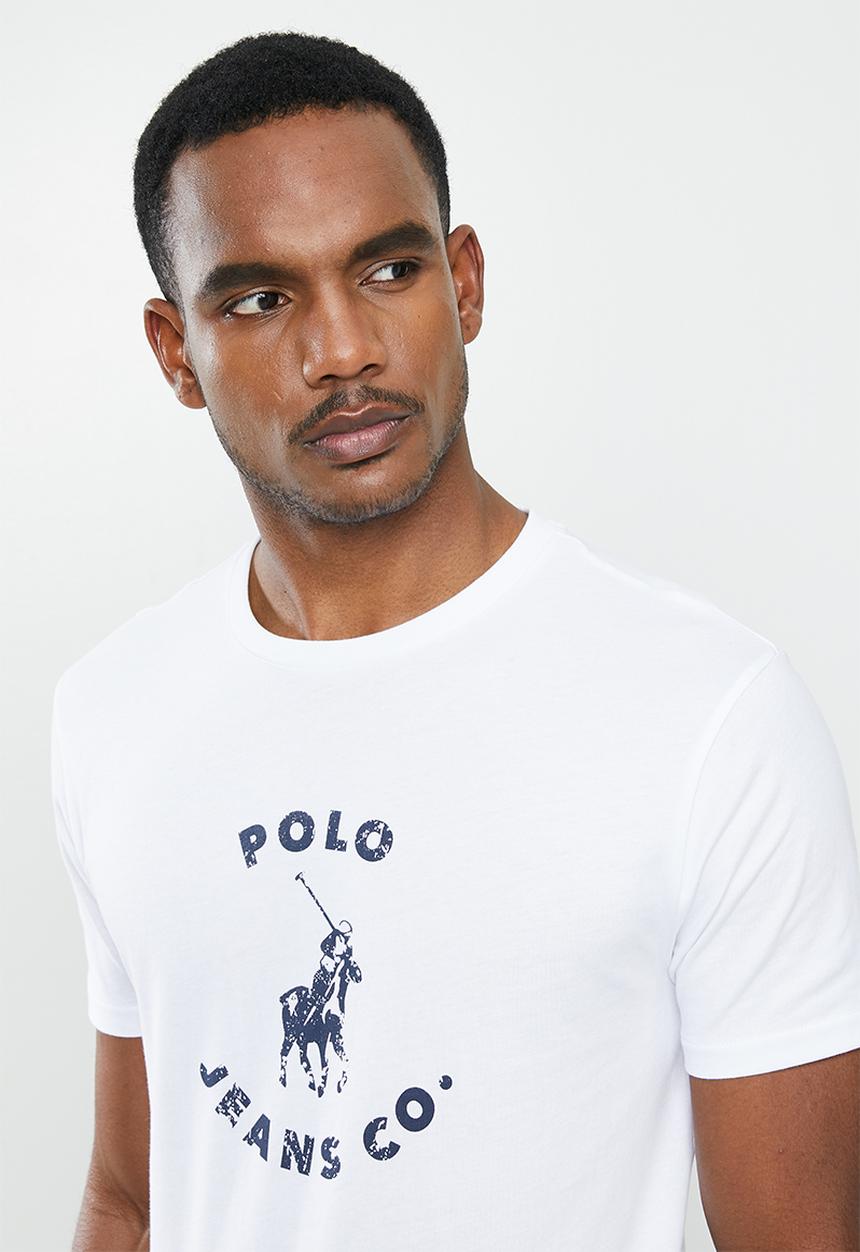 POLO - Pjc gareth short sleeve printed logo tee  - white