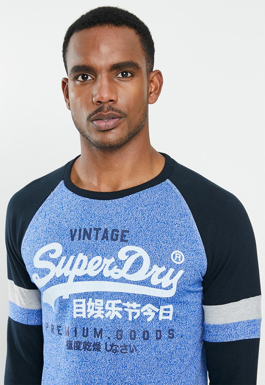 Superdry. - Vl tri colour raglan long sleeve tee - multi