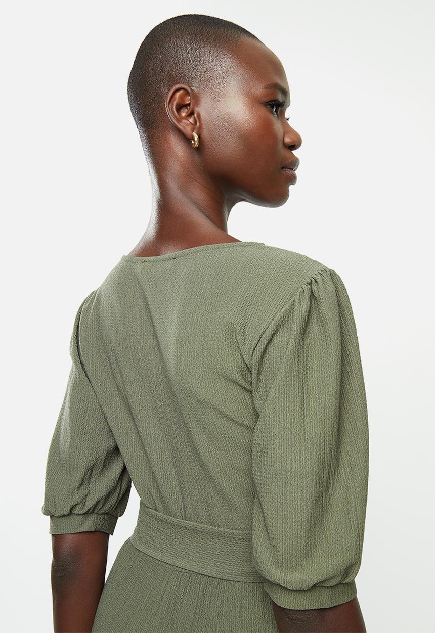 MANGO - Belt long jumpsuit - olive