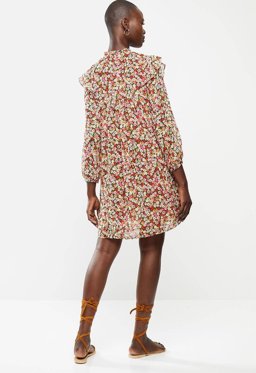 MANGO - Ruffle detail dress - multi