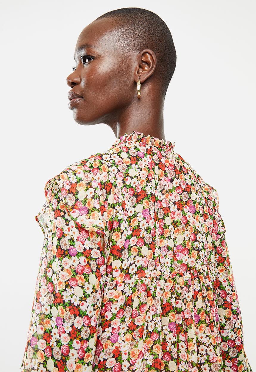 MANGO - Ruffle detail dress - multi