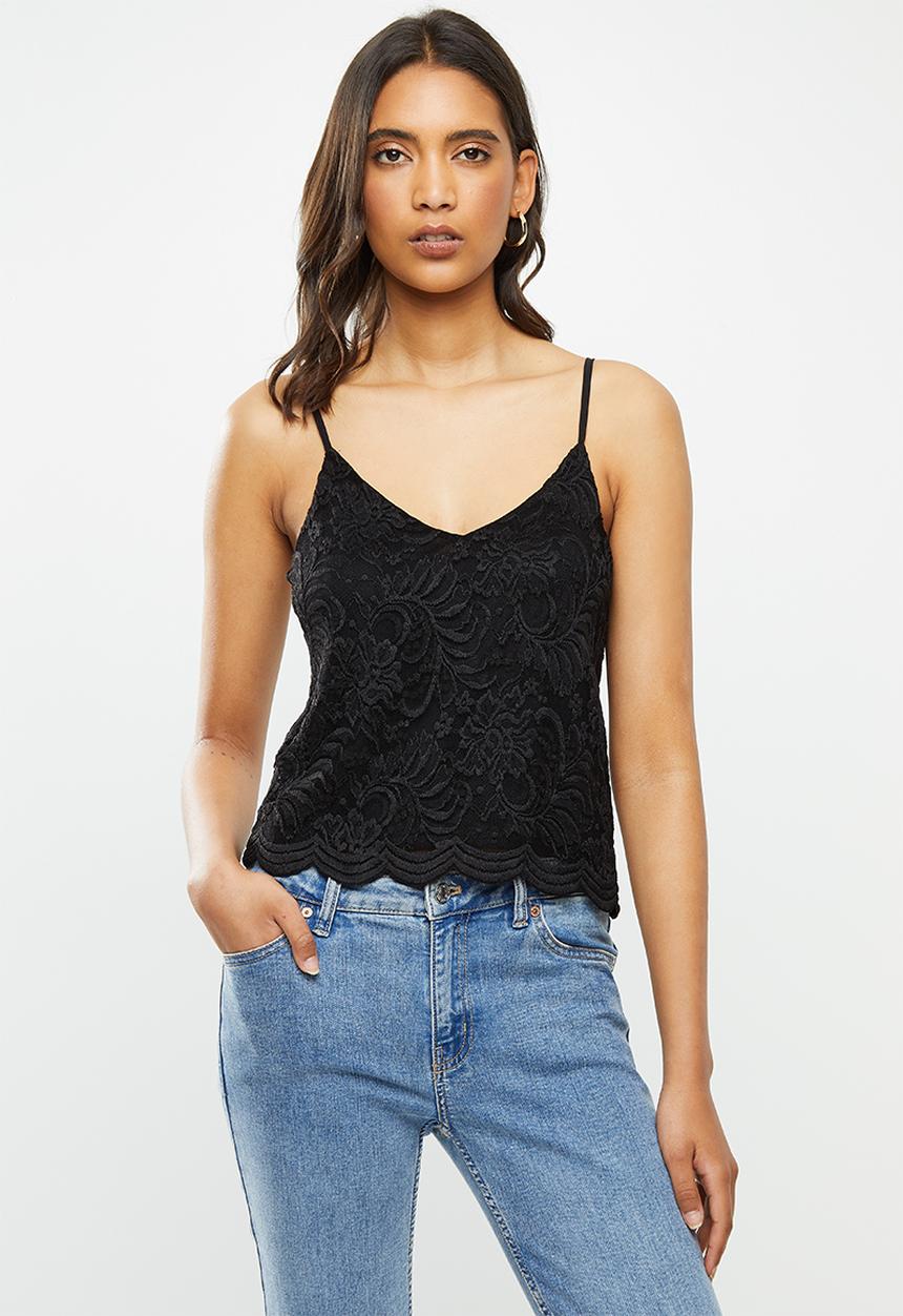 ONLY - Alba short sleeve top - black