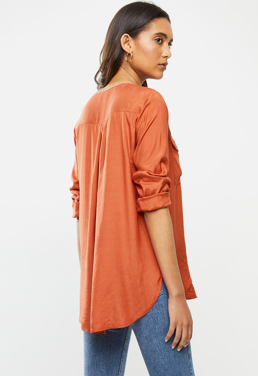 ONLY - Zana long sleeve shirt - rust