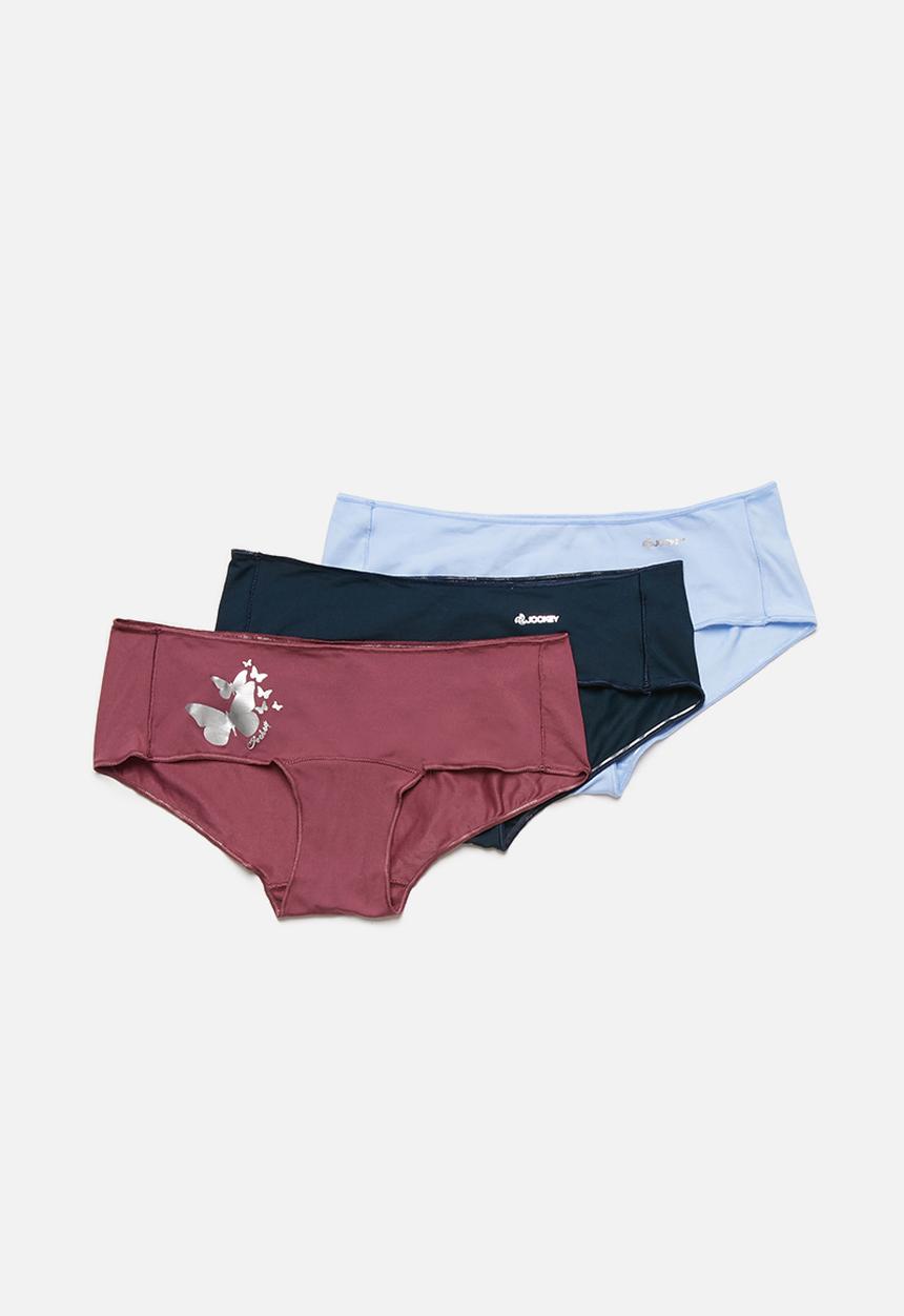 Jockey - Npl knicker 3pk - 2pln/1 iht - midnight navy & pink berry