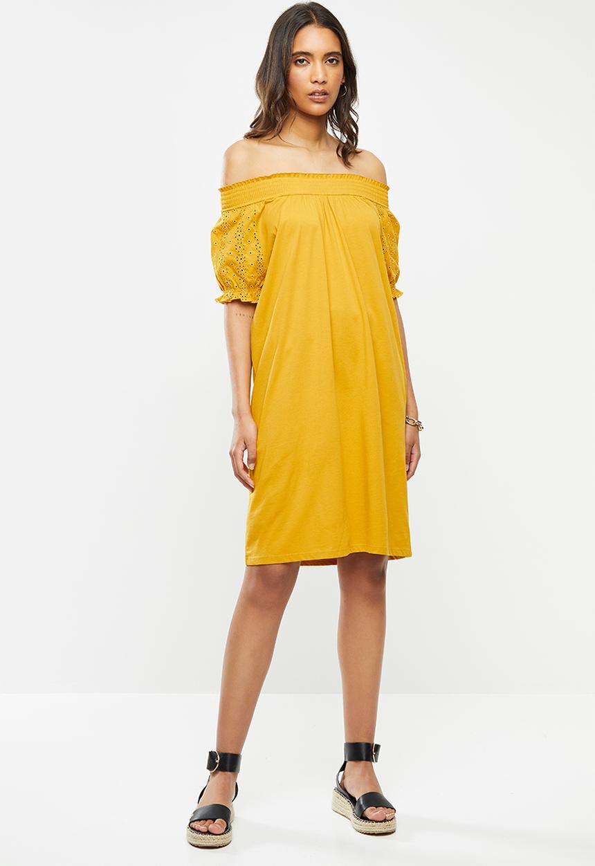 ONLY - Vanna short sleeve dress - yellow
