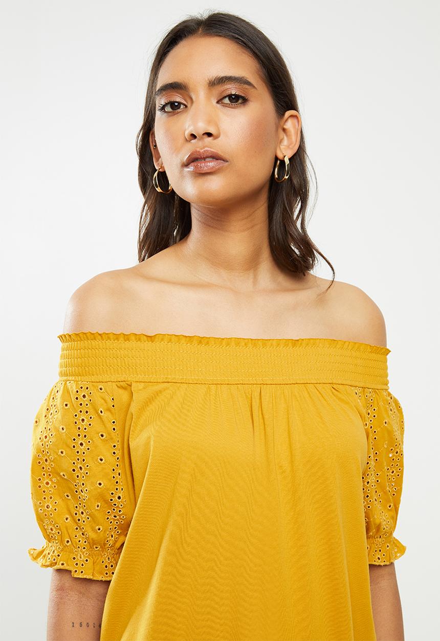 ONLY - Vanna short sleeve dress - yellow
