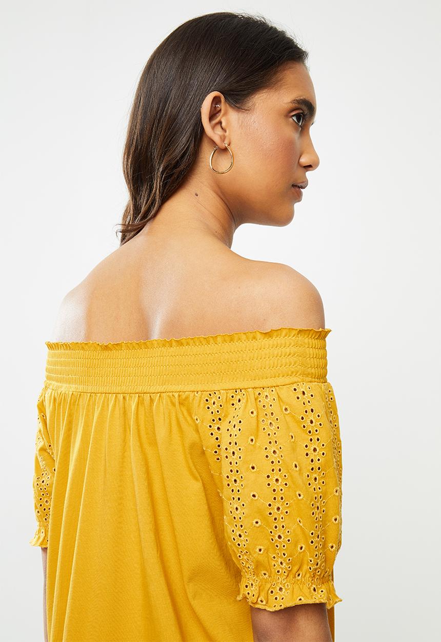 ONLY - Vanna short sleeve dress - yellow