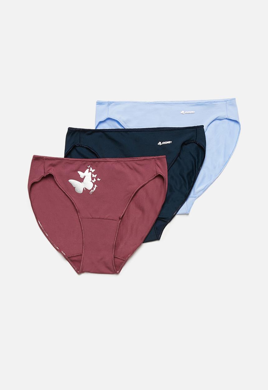 Jockey - Npl bikini 3pk - 2 pln/ 1iht - midnight navy & pink berry