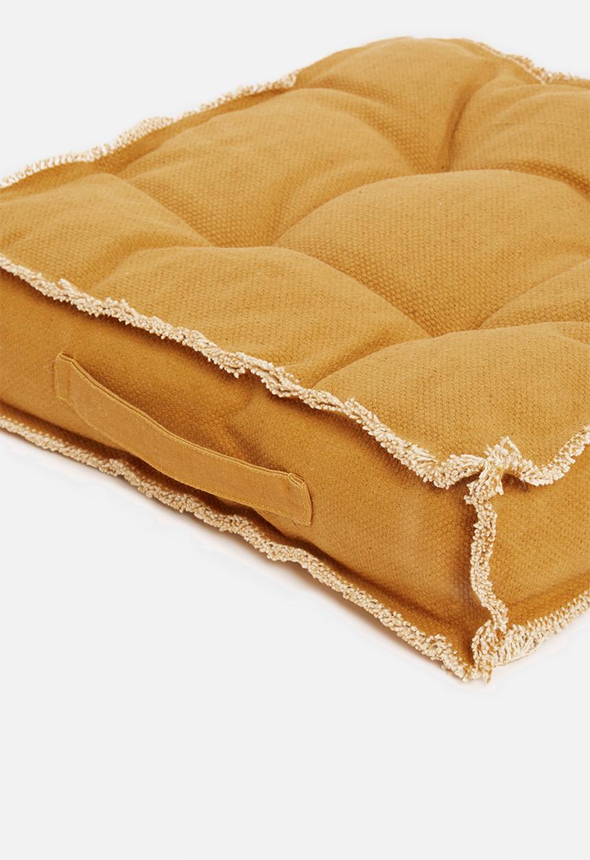 H&S - Fringe seat cushion - mustard