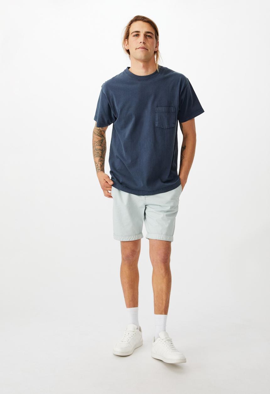 Cotton On - Washed chino short - pigment light blue