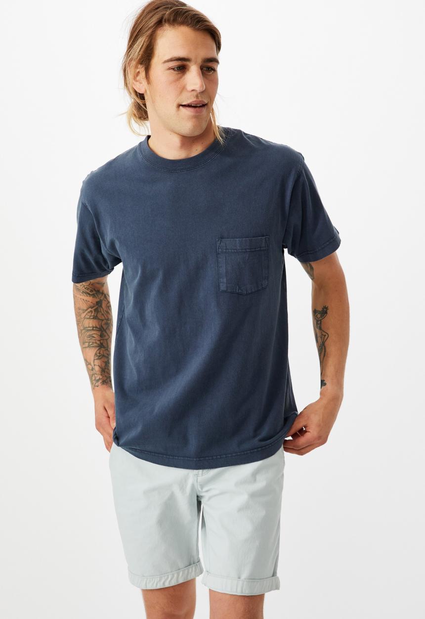 Cotton On - Washed chino short - pigment light blue