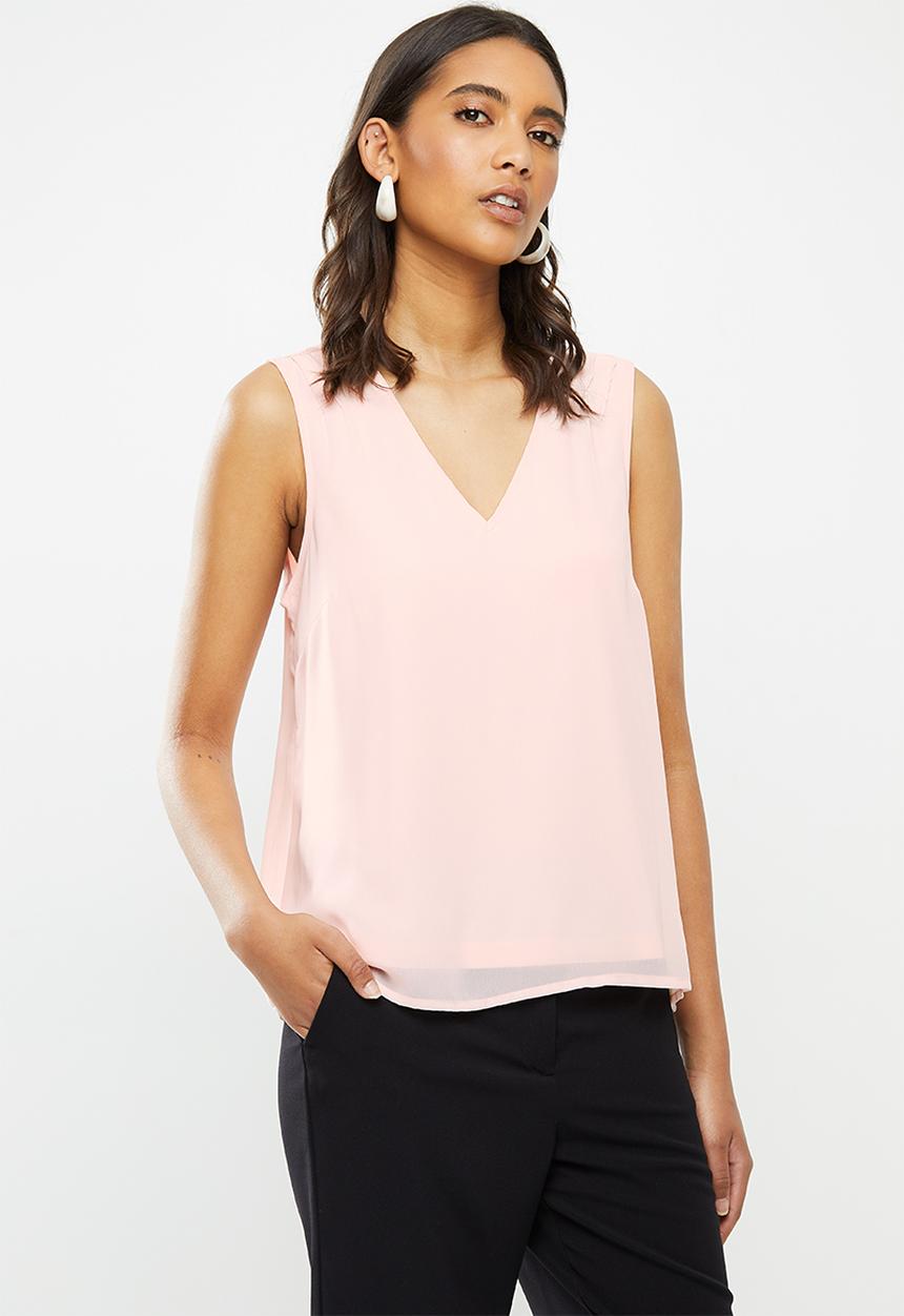 Vero Moda - Julian v-neck top - pink