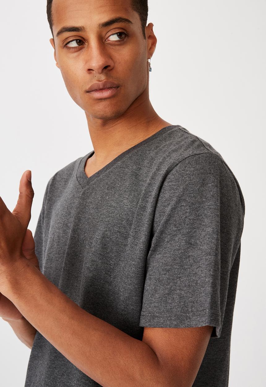 Cotton On - Essential vee neck  - charcoal marle