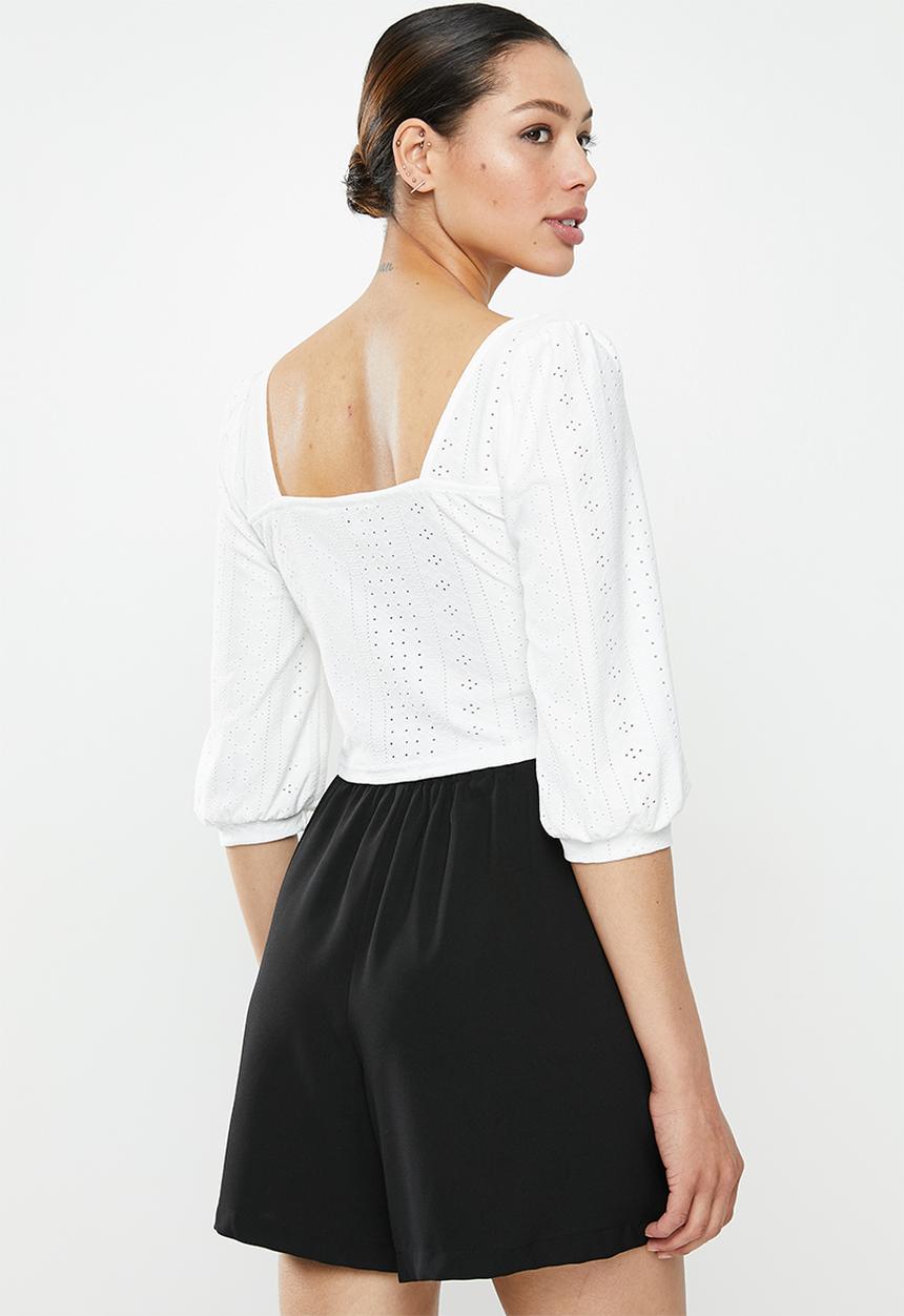 Brave Soul - Long sleeve top with buckle - cream