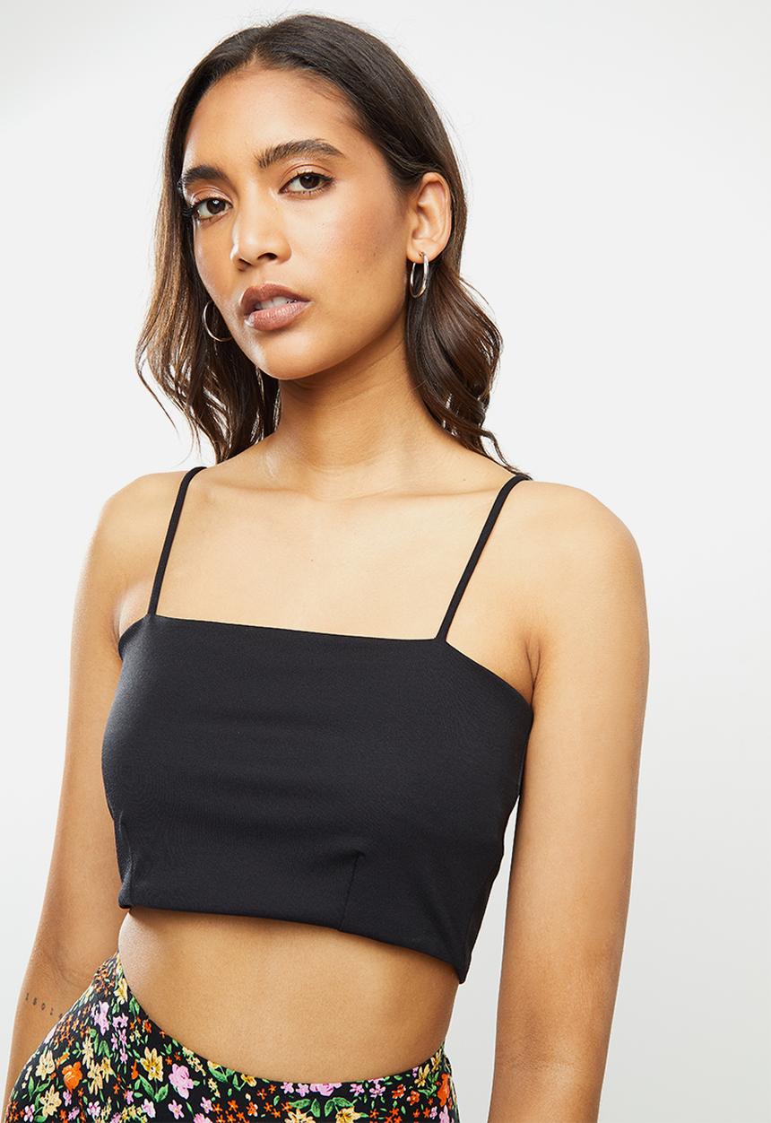 Cotton On - Stella straight neck cami - black