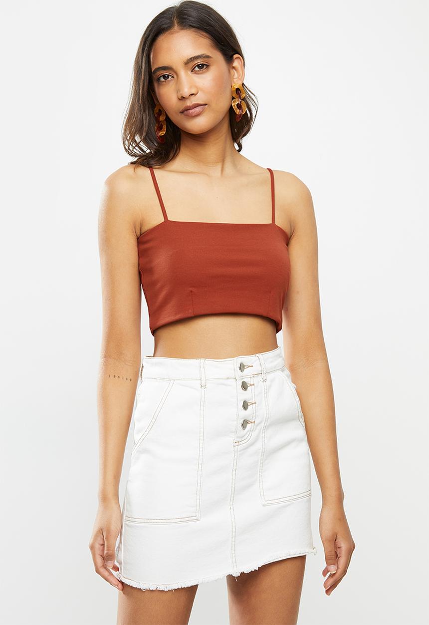 Cotton On - Stella straight neck cami - hot sauce