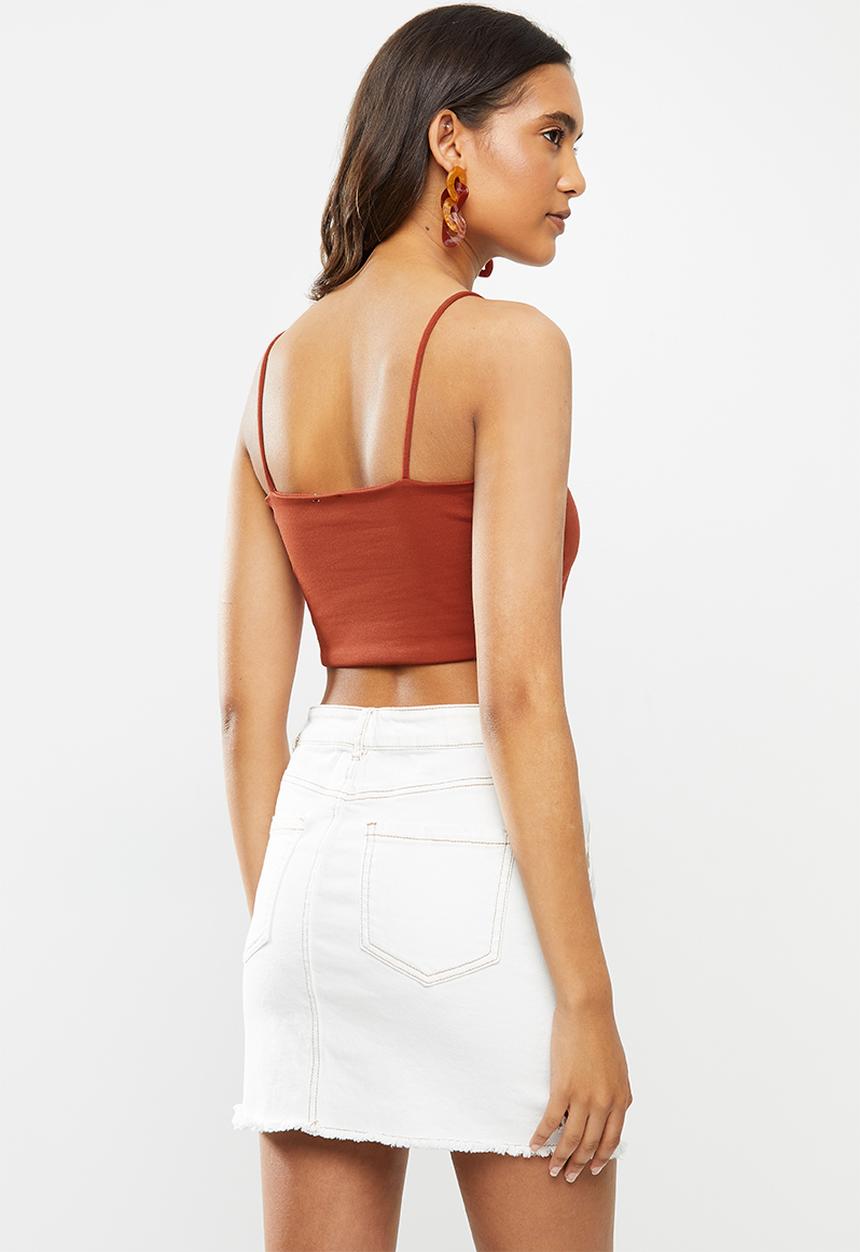 Cotton On - Stella straight neck cami - hot sauce