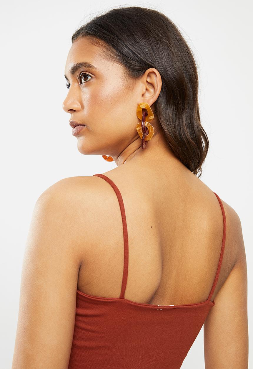 Cotton On - Stella straight neck cami - hot sauce