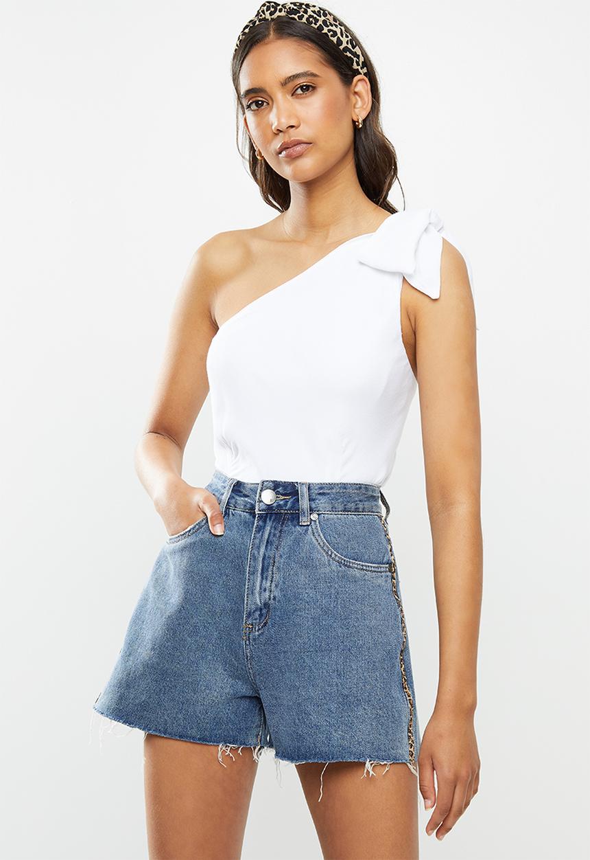 Cotton On - Party time one shoulder top - white