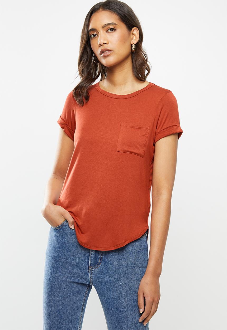 Cotton On - Kathleen short sleeve top - hot sauce