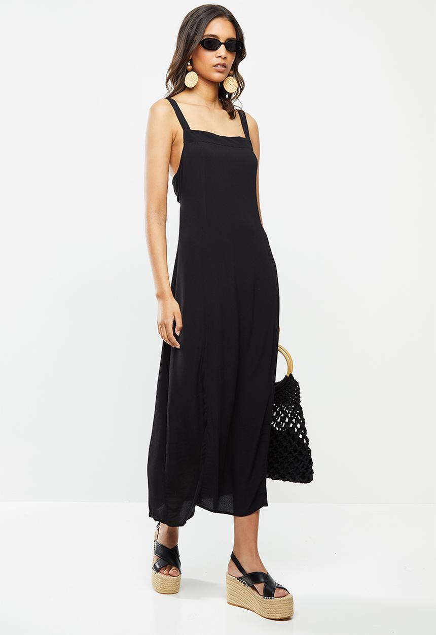 Cotton On - Woven Millie tie back midi dress - black