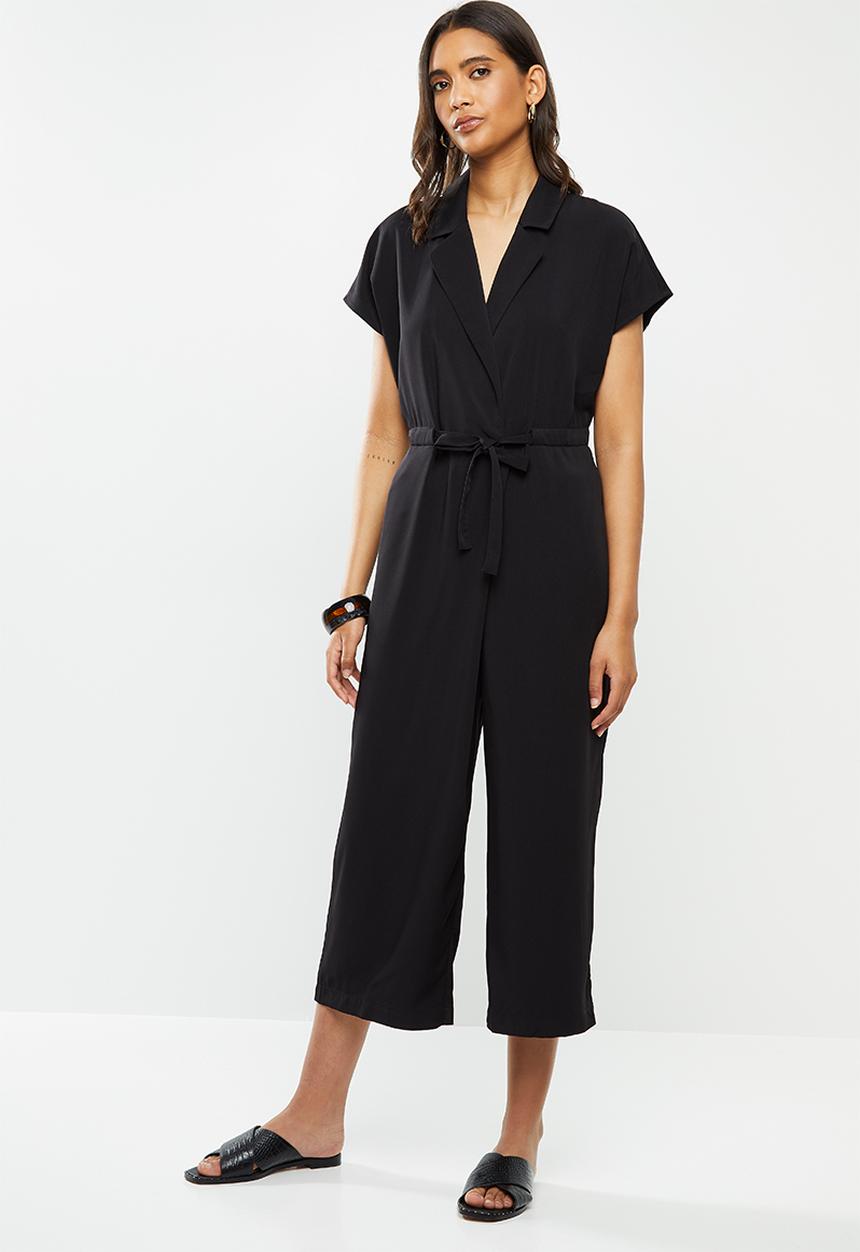 Vero Moda - Jeni short sleeve culotte jumpsuit - black