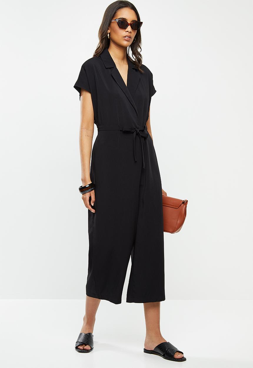 Vero Moda - Jeni short sleeve culotte jumpsuit - black