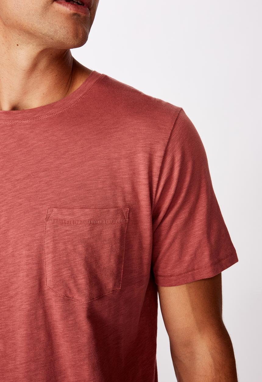 Cotton On - Slub crew neck tee - ox blood