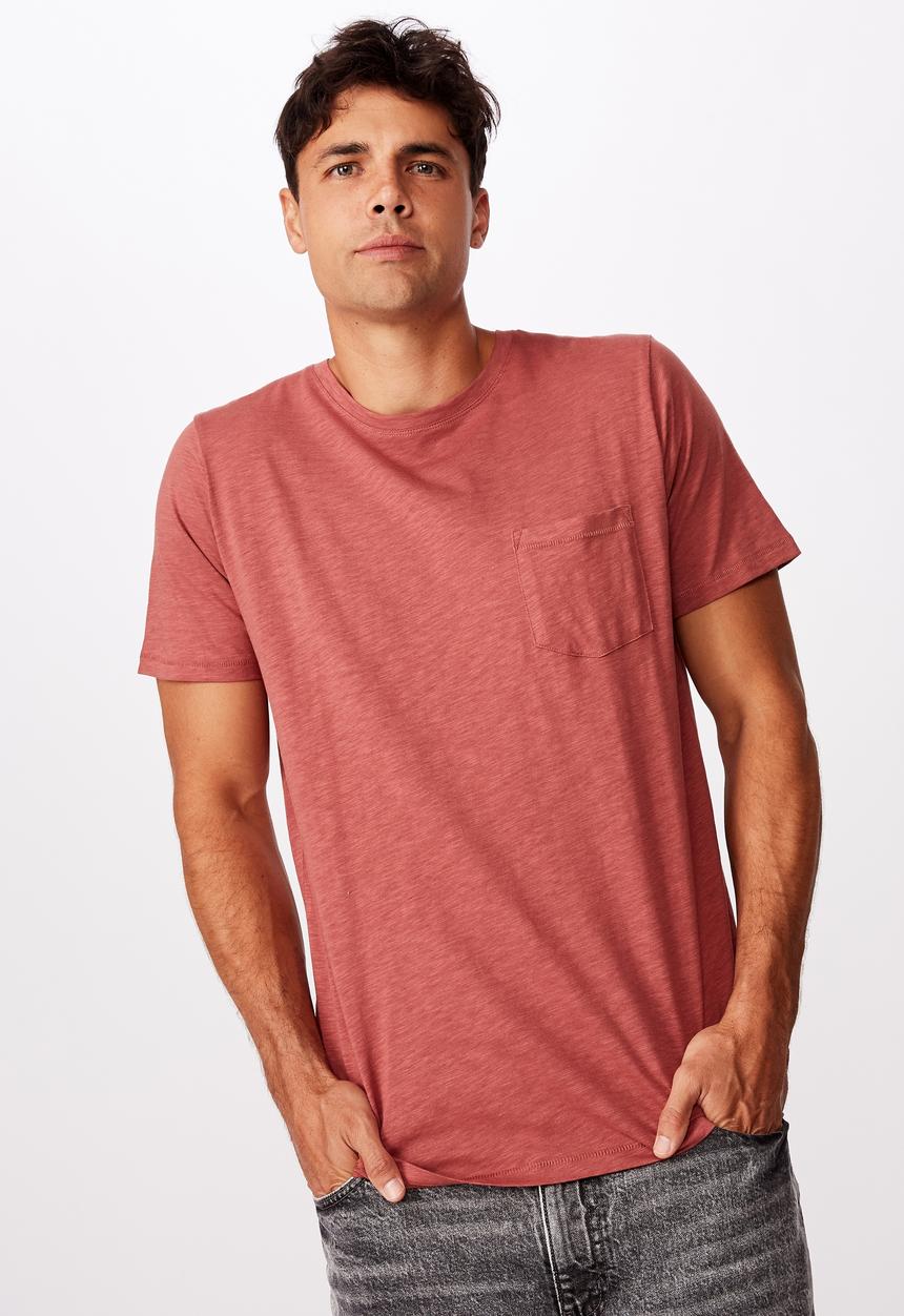 Cotton On - Slub crew neck tee - ox blood
