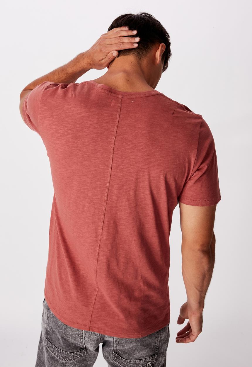 Cotton On - Slub crew neck tee - ox blood