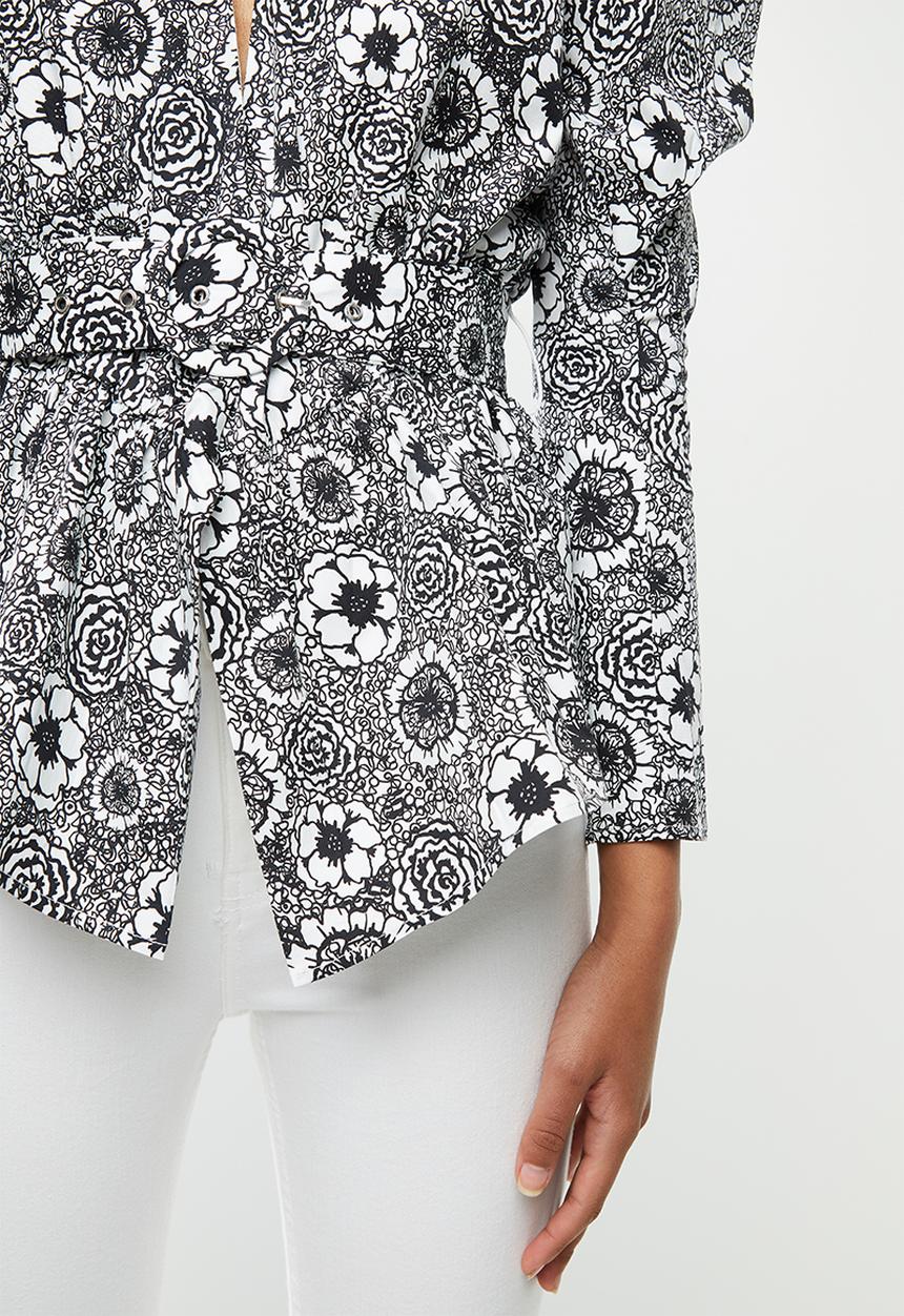 Glamorous - Wrap blouse - black & white