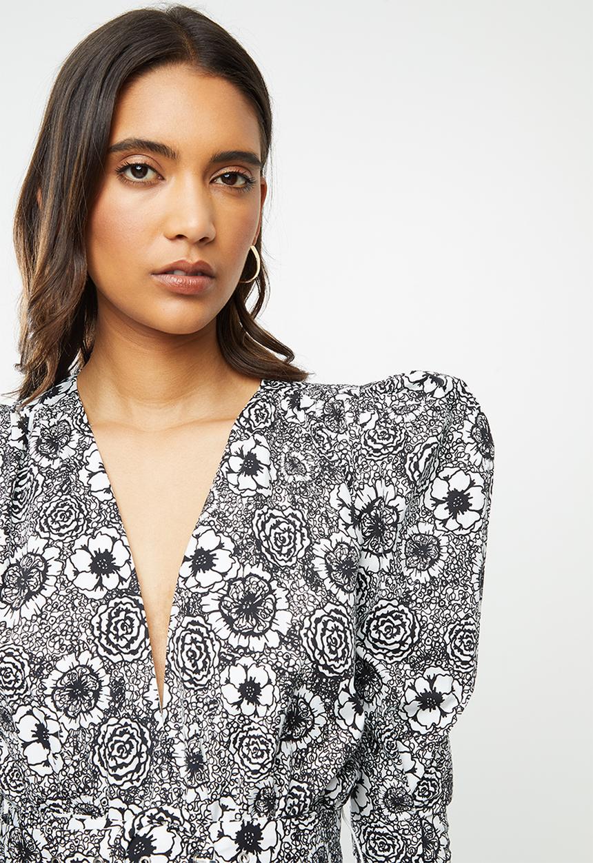 Glamorous - Wrap blouse - black & white