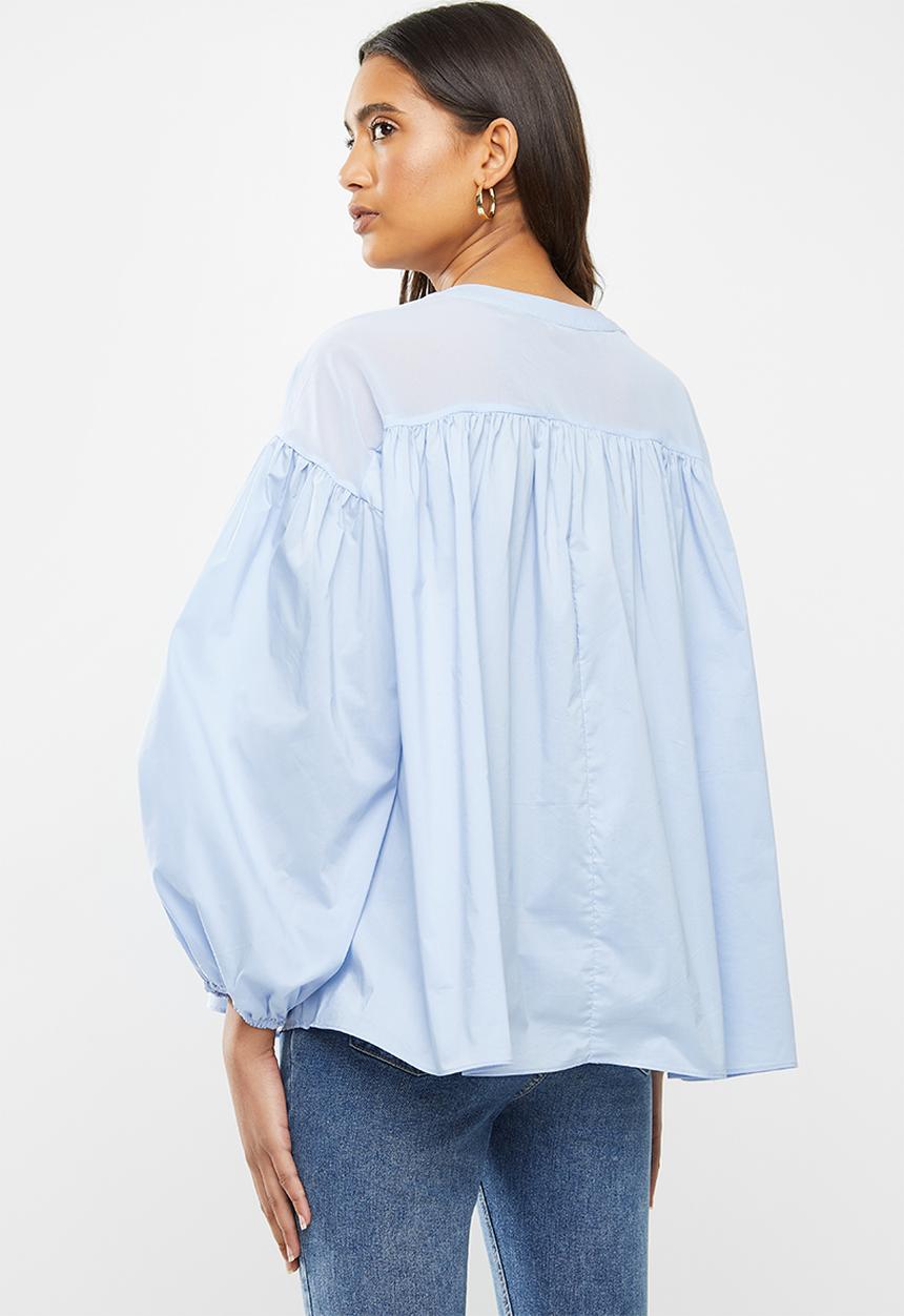 Glamorous - Tie front blouse - blue