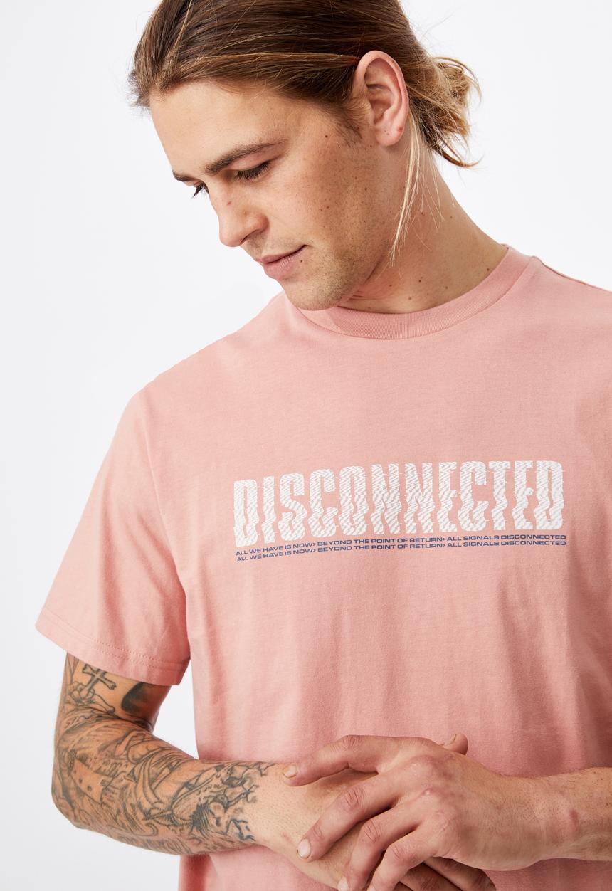 Cotton On - Disconnected tbar art T-shirt - peach