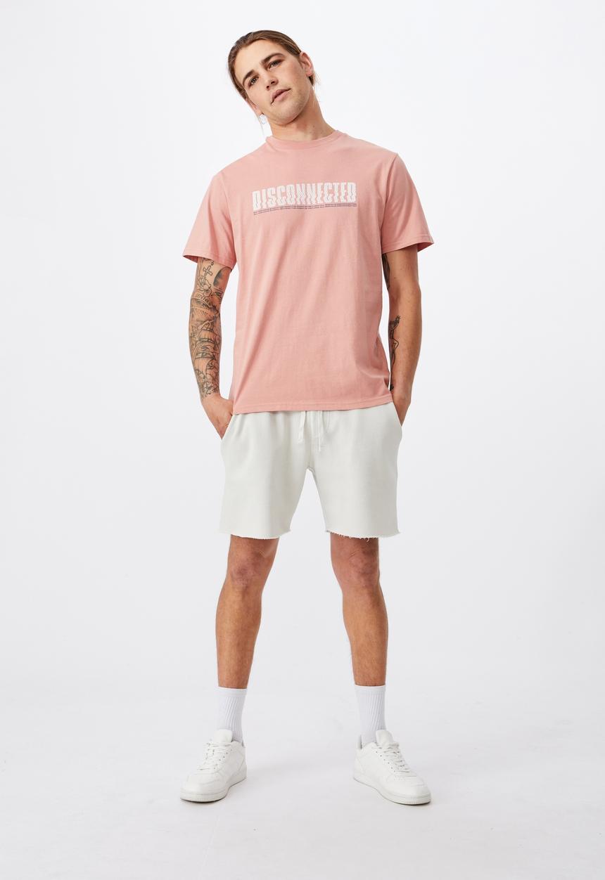 Cotton On - Disconnected tbar art T-shirt - peach
