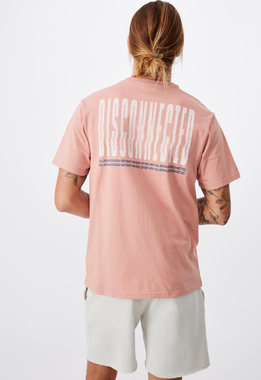 Cotton On - Disconnected tbar art T-shirt - peach