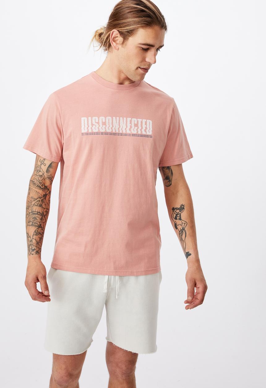 Cotton On - Disconnected tbar art T-shirt - peach